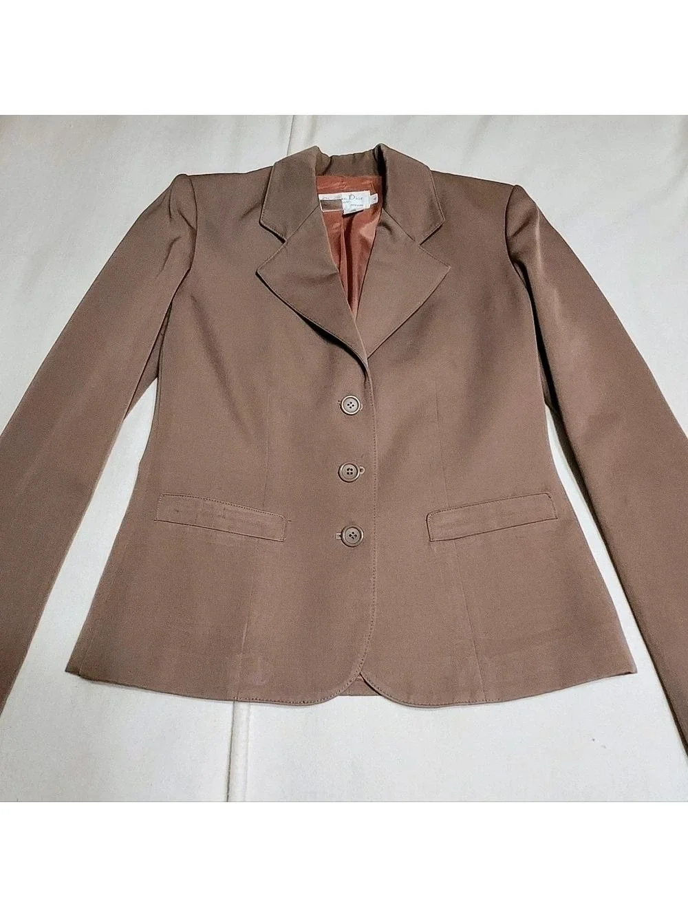 Christian Dior Brown Wool Blazer Jacket Size 4